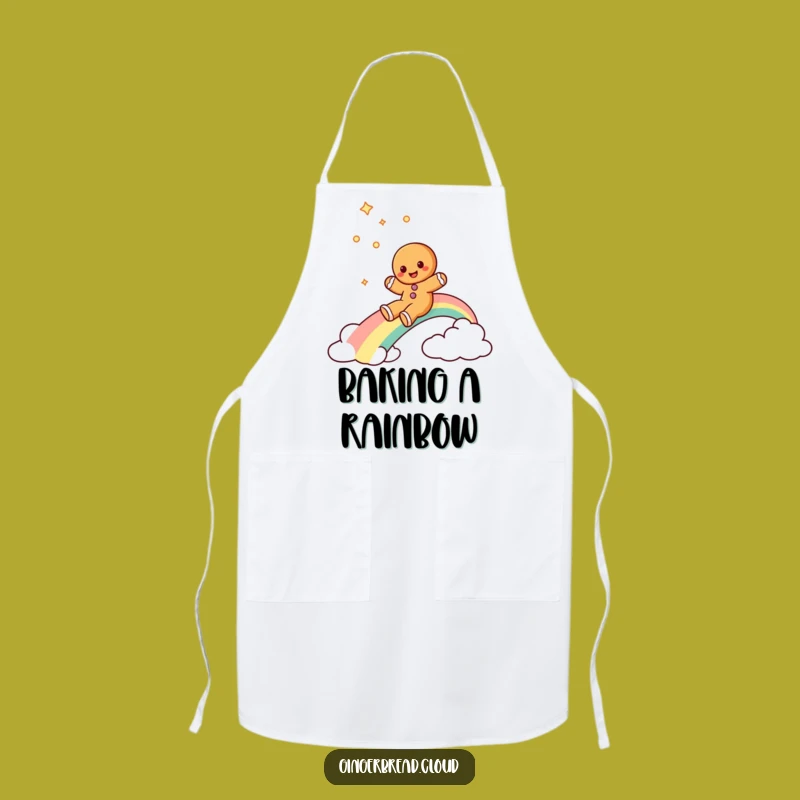Funny Gingerbread Rainbow Apron: Joyful Baking Wear, Perfect Humorous Gift