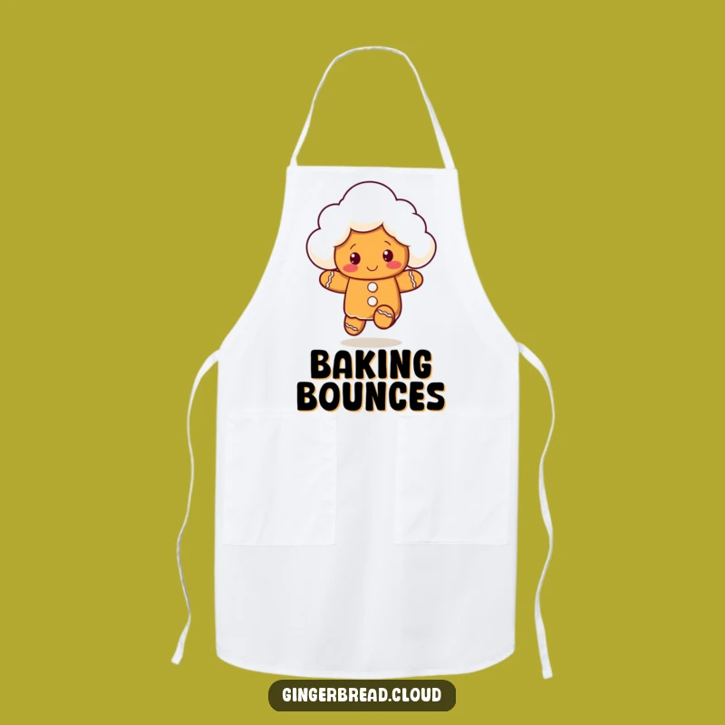 Funny Gingerbread Cloud Apron - Kitchen Fun with a Playful Bounce