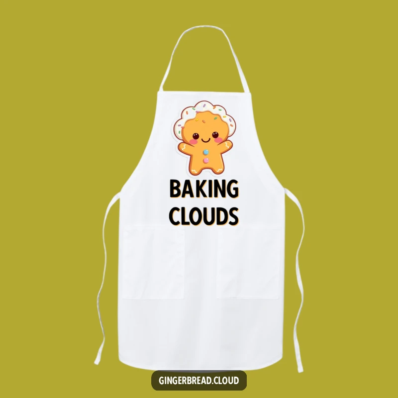Funny Gingerbread Cloud Apron - Bake with Sprinkles & Smiles Gift