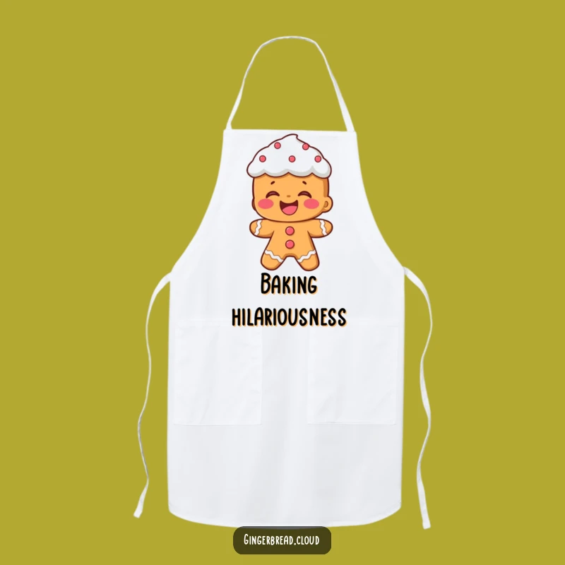 Funny Gingerbread Laughing Apron: Frosting Hair, Kitchen Giggles Gift