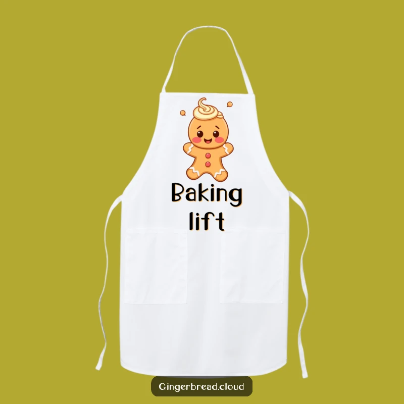 Funny Gingerbread Person Apron - Bake & Float with Icing Swirls