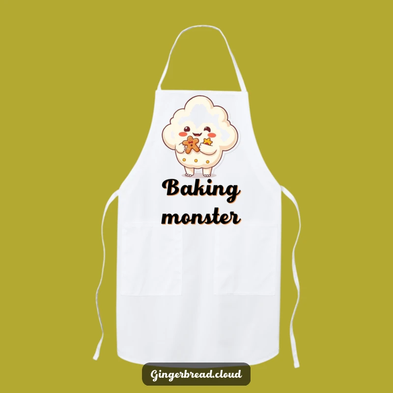 Funny Baker Monster Cloud Apron: Whimsical Character Kitchen Accessory Gift