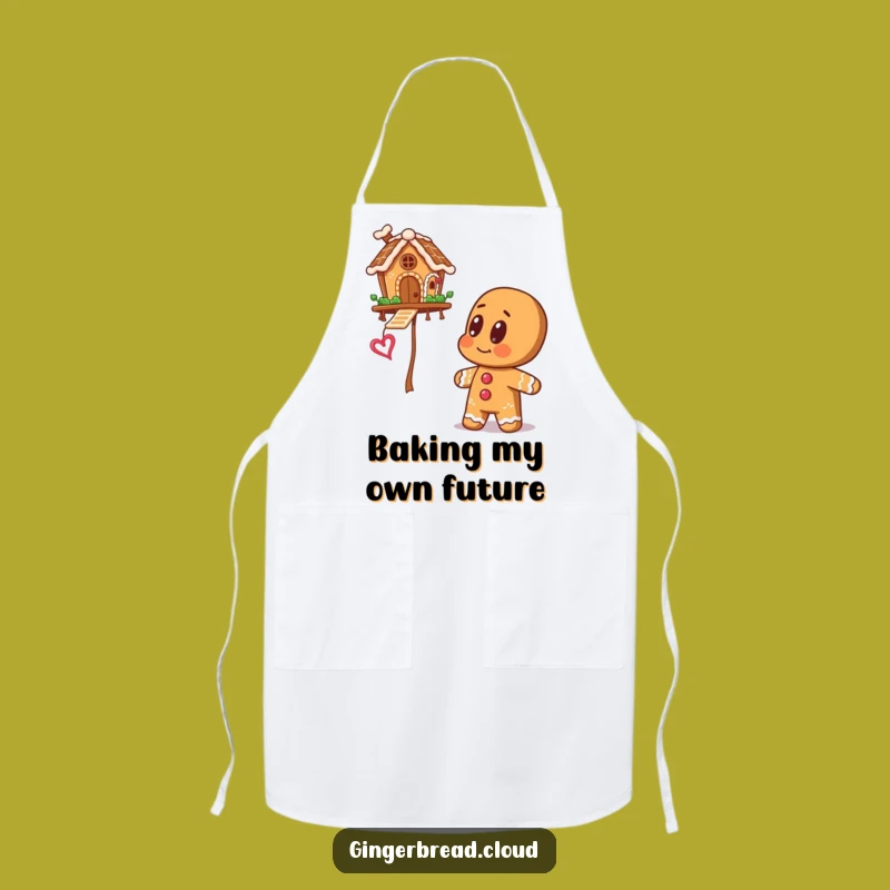 Big Eyes Gingerbread Apron: Kitchen Floating House Fun - Great Cook Gift