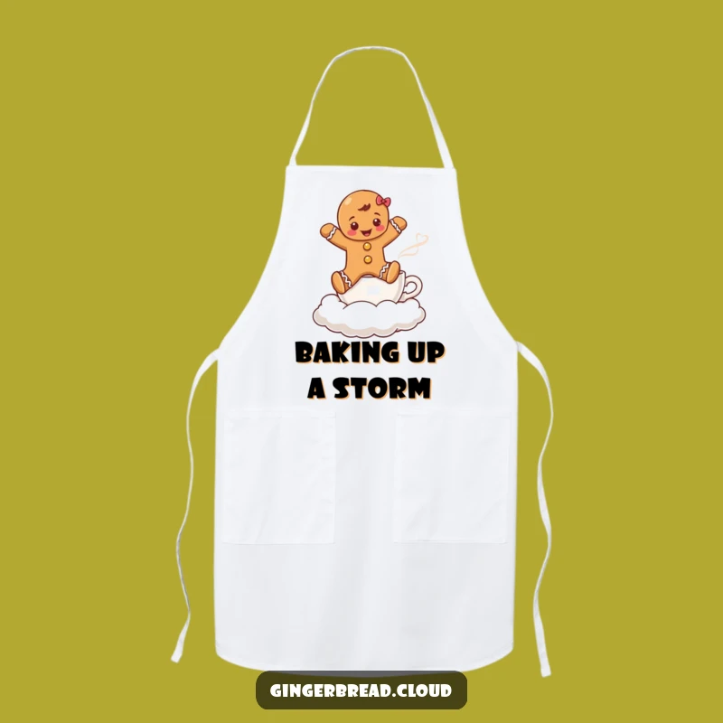 Funny Gingerbread Coffee Cloud Apron: Bake with Joy in This Holiday Apron