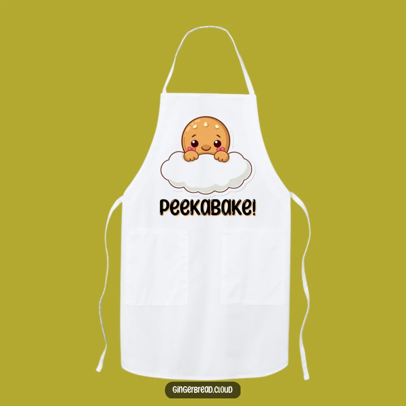 Funny Gingerbread Baker Apron - Playful Cloud Peek Kitchen Gift