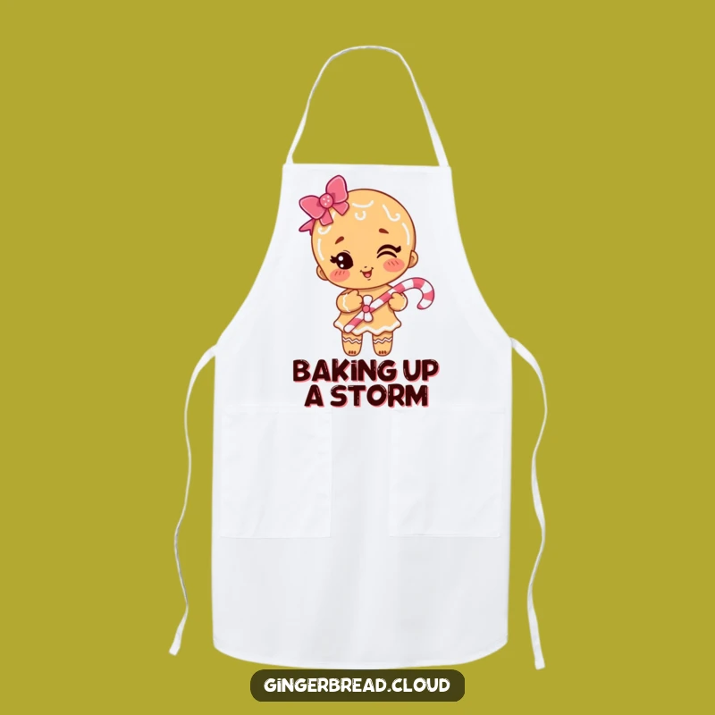 Funny Gingerbread Girl Wink Apron: Cook Up Fun in the Kitchen with Festive Style