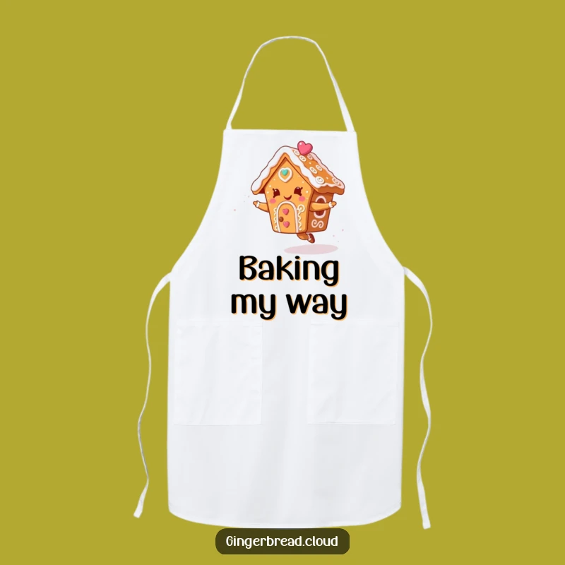 Funny Gingerbread House Baker Apron - Icing Swirls Merry Cooking Gift