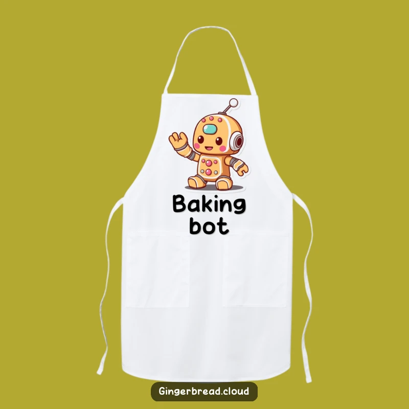 Funny Gingerbread Robot Apron - Bake & Connect with a Sugary Wave