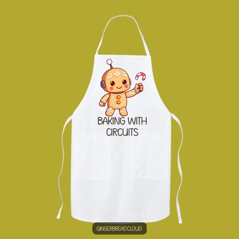Funny Gingerbread Robot Apron - Kitchen Automation and Fun Gift