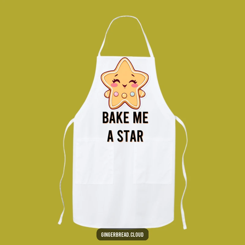 Funny Gingerbread Star Apron: Winky Style for a Sparkling Kitchen Experience Gift
