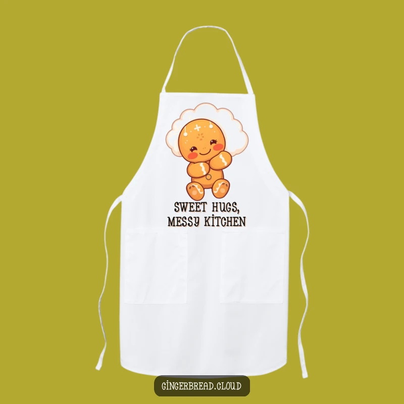 Funny Hugging Gingerbread Man Apron - Cook with Love and Joy