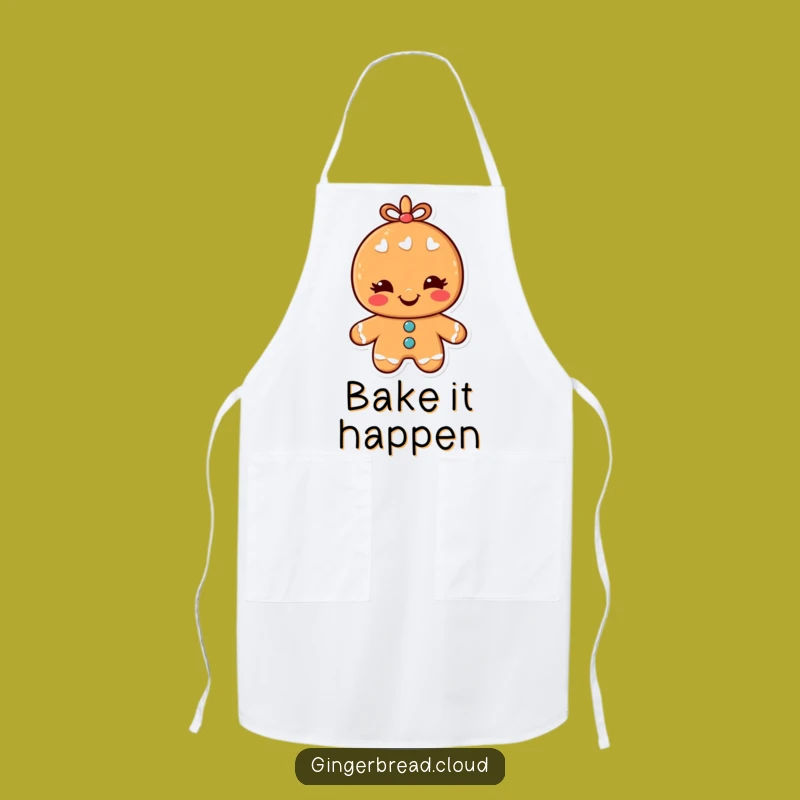 Funny Winking Gingerbread Man Apron: Cook Up Some Laughs in the Kitchen!