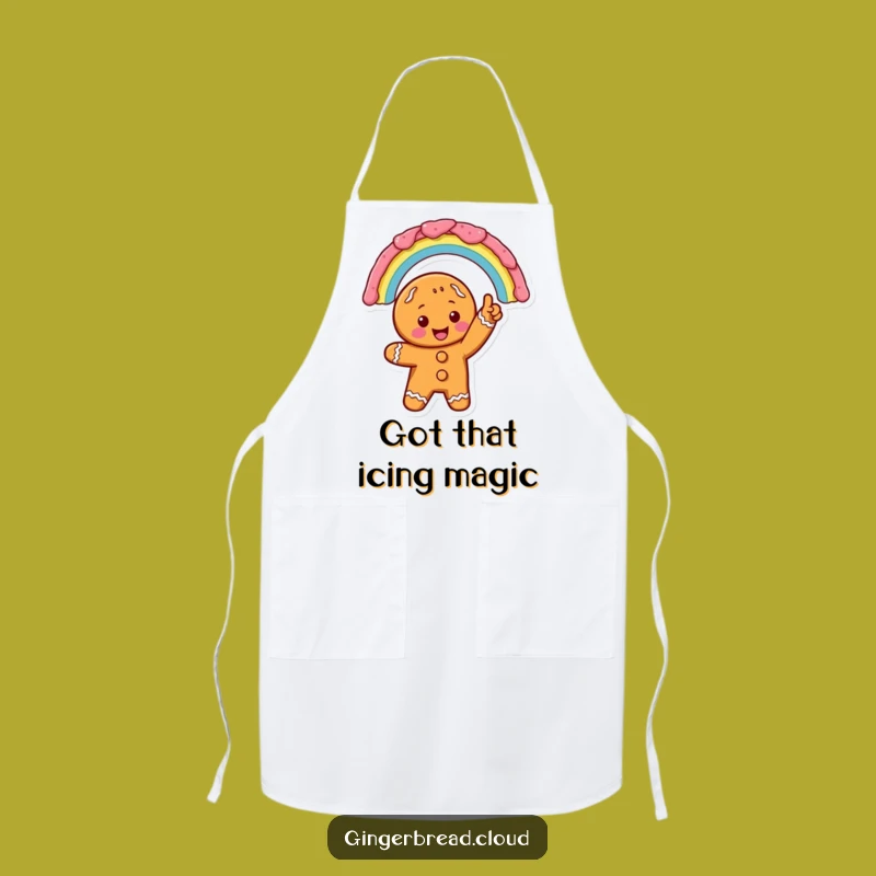 Excited Gingerbread Rainbow Apron: Kitchen Icing Art Fun - Great Cook Gift