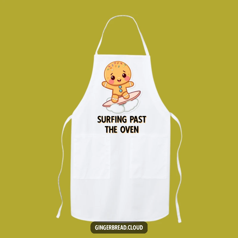 Funny Gingerbread Cookie Apron: Baking Surfer, a Hilarious Baker's Funny Gift
