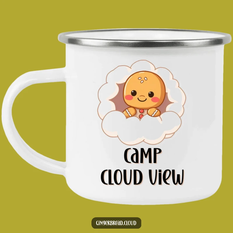 Funny Gingerbread Cloud Hollow Camping Mug - Whimsical Outdoor Gift