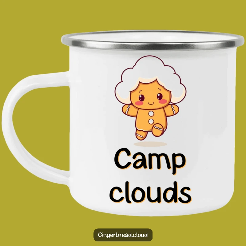 Funny Gingerbread Cloud Camping Mug - Playful Adventure Fuel Gift