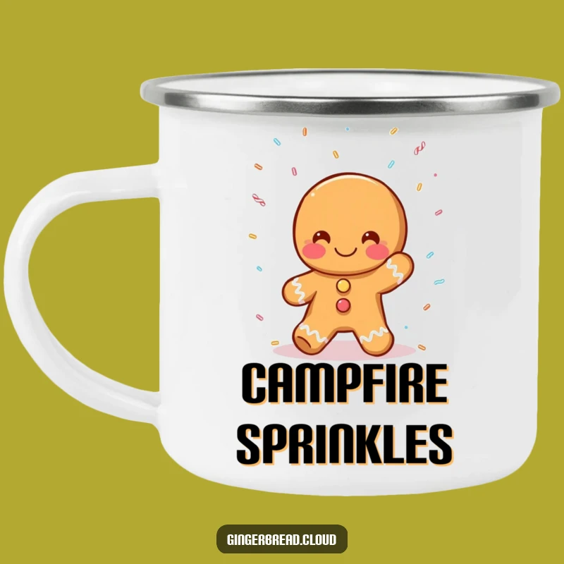 Funny Gingerbread Sprinkle Catcher Camping Mug - Sweet Outdoor Fun Gift
