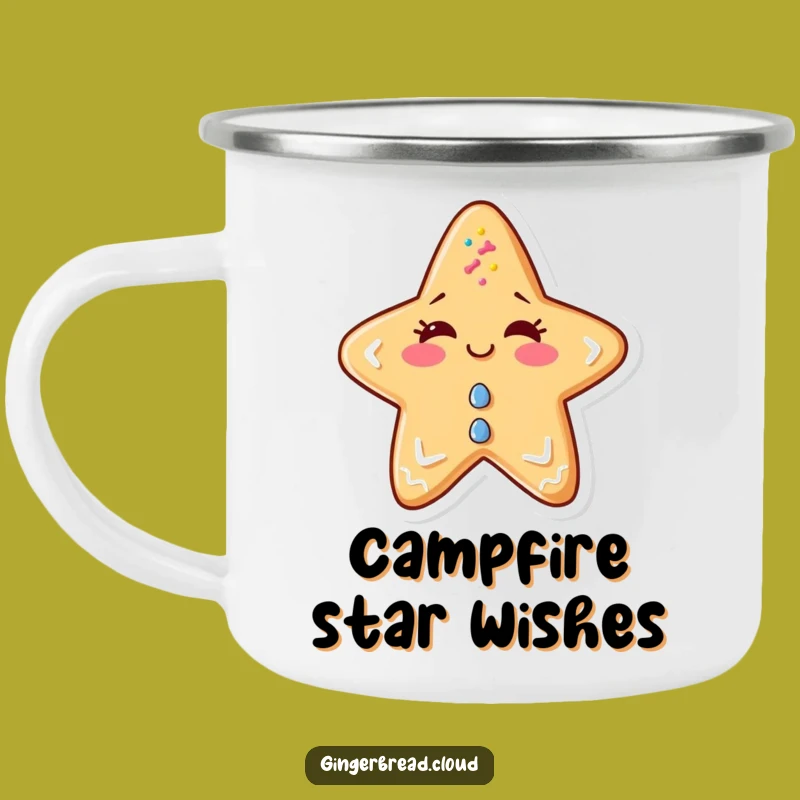 Funny Winking Gingerbread Star Camping Mug: Holiday Sips