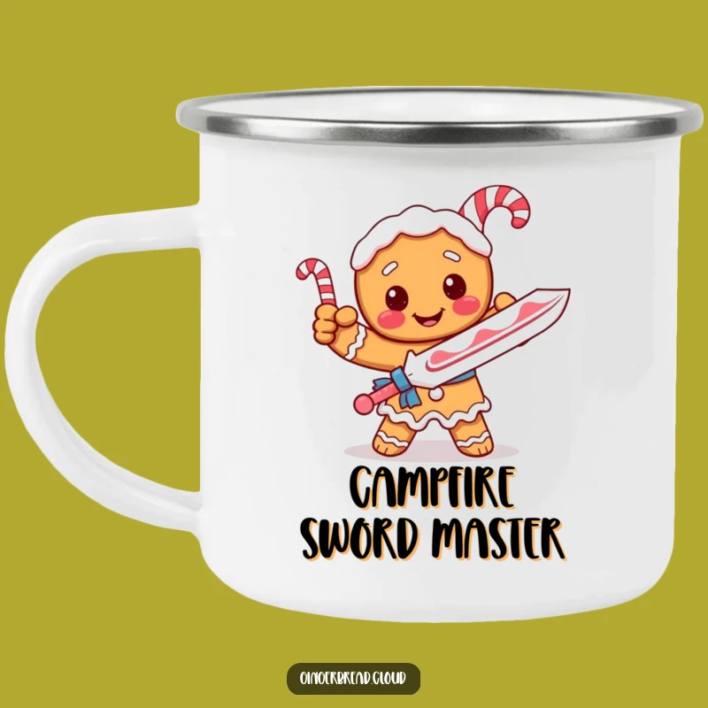 Funny Gingerbread Knight Candy Cane Sword Camping Mug - Adventure Fuel