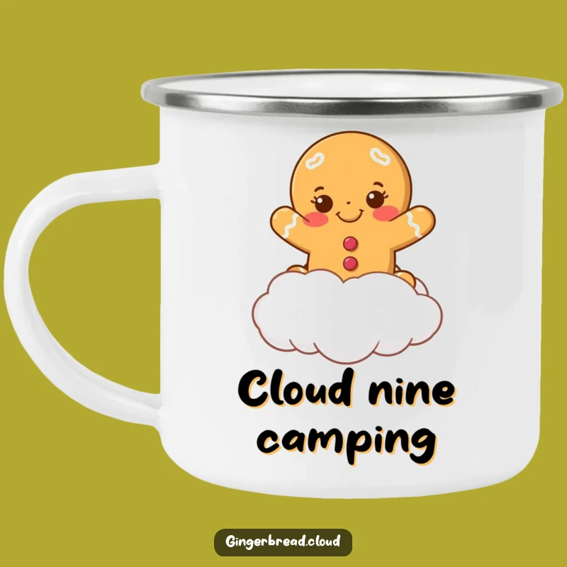 Funny Gingerbread Cookie Camping Mug - Festive Cartoon Cup, Holiday Cheer
