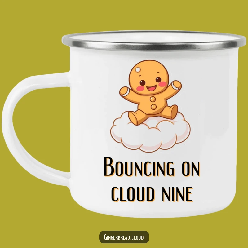 Funny Bouncing Gingerbread Camping Mug - Energetic Outdoor Drinkware!