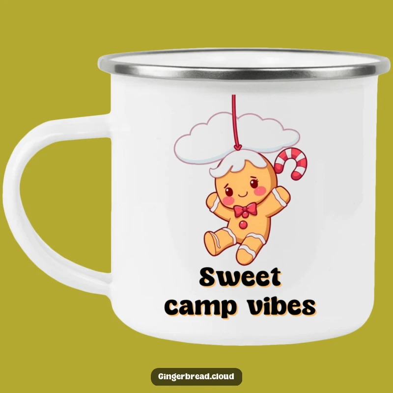 Funny Candy Cane Gingerbread Camping Mug - Festive Outdoor Fun