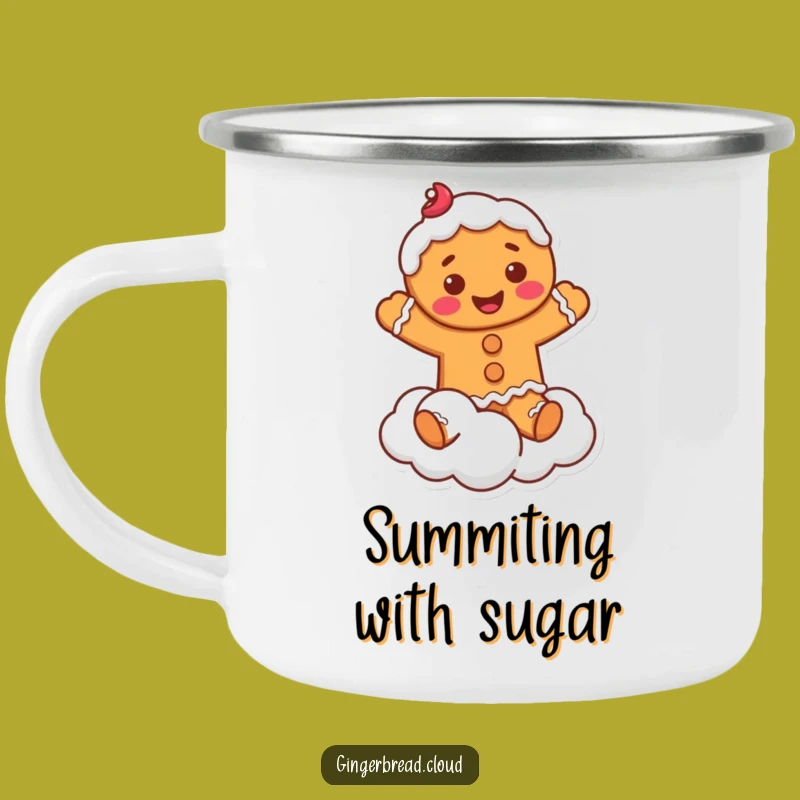 Funny Gingerbread Camping Mug: Cloud Jumper - Durable & Sweet Outdoor Gift!