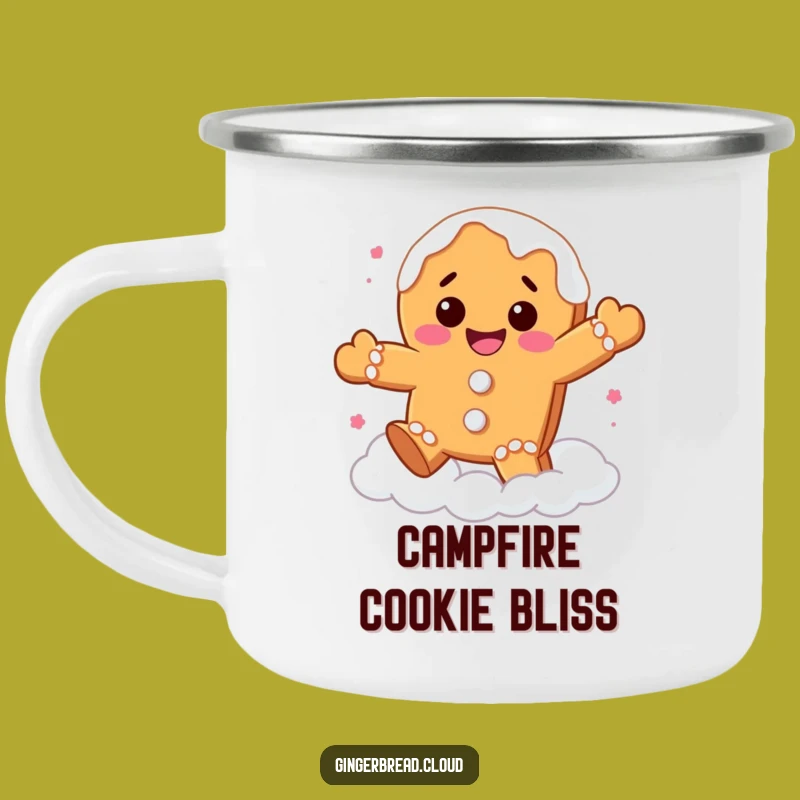 Funny Gingerbread Cloud Camping Mug - Sweet Adventures & Joy