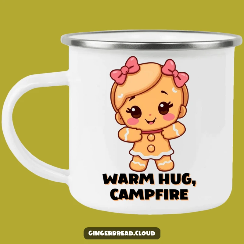 Funny Gingerbread Girl Hug Camping Mug - Sweet Adventures Await