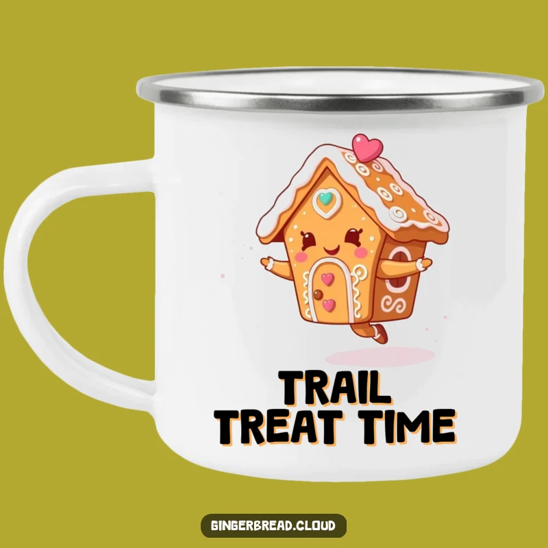 Funny Gingerbread House Camper Mug - Icing Swirls Sky Dance Adventure Gift