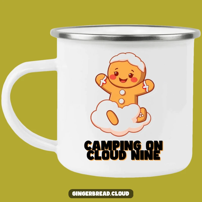 Funny Gingerbread Man Camping Mug: Festive Cloud Cup, a Cheerful Funny Gift