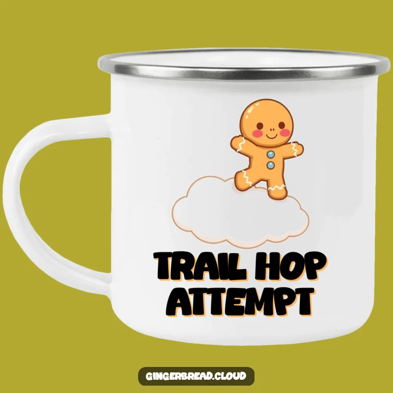 Funny Gingerbread Man Cloud Hop Camping Mug: Hilarious Outdoor Adventure