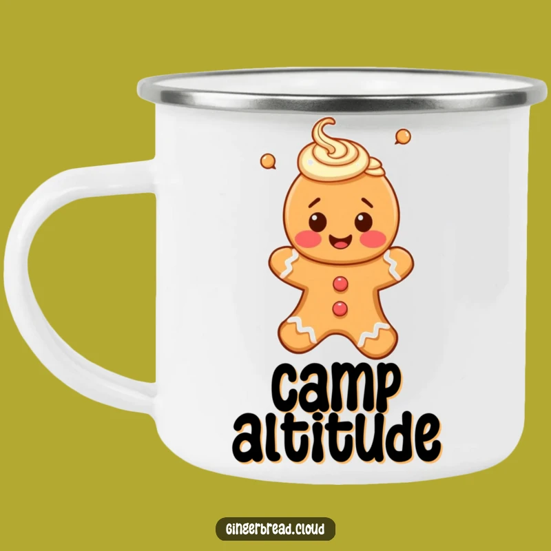 Funny Gingerbread Person Camping Mug - Upward Adventure & Swirls Gift