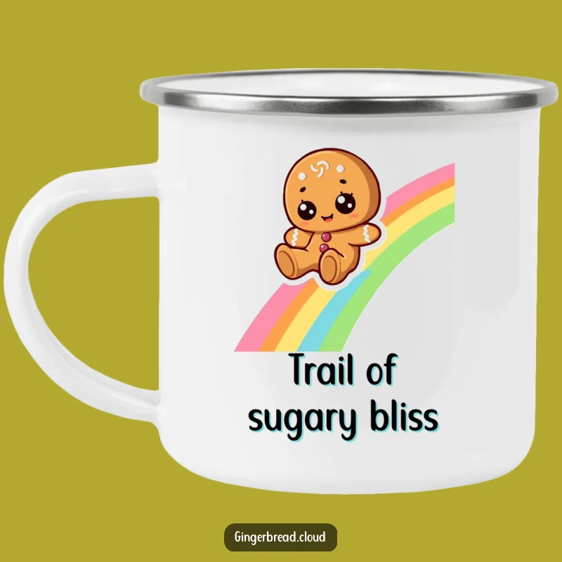 Funny Gingerbread Rainbow Camper Mug: Adventure Fuel with Cheerful Vibes, Great Outdoor Gift