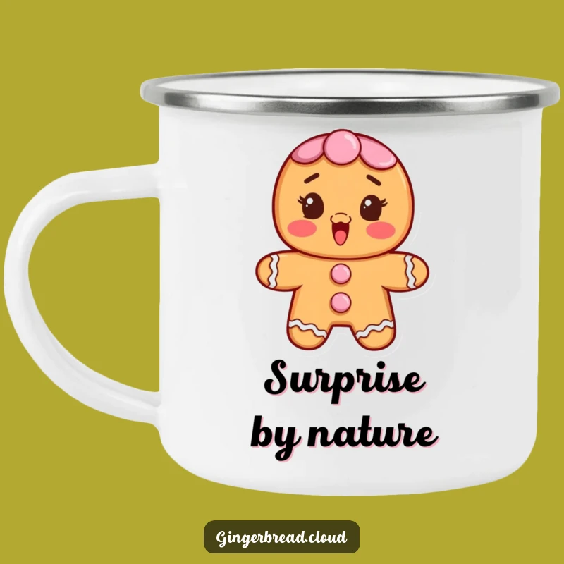 Funny Gingerbread Surprise Camping Mug - Festive Adventures and Cheer