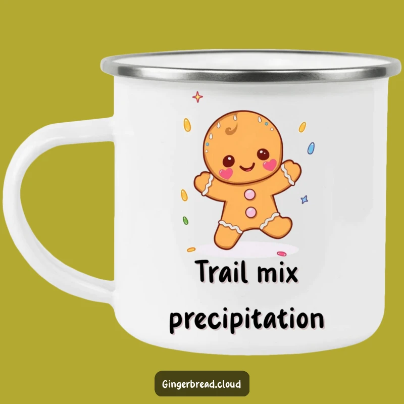 Funny Sprinkle Rain Gingerbread Camping Mug - Sweet Adventures Await