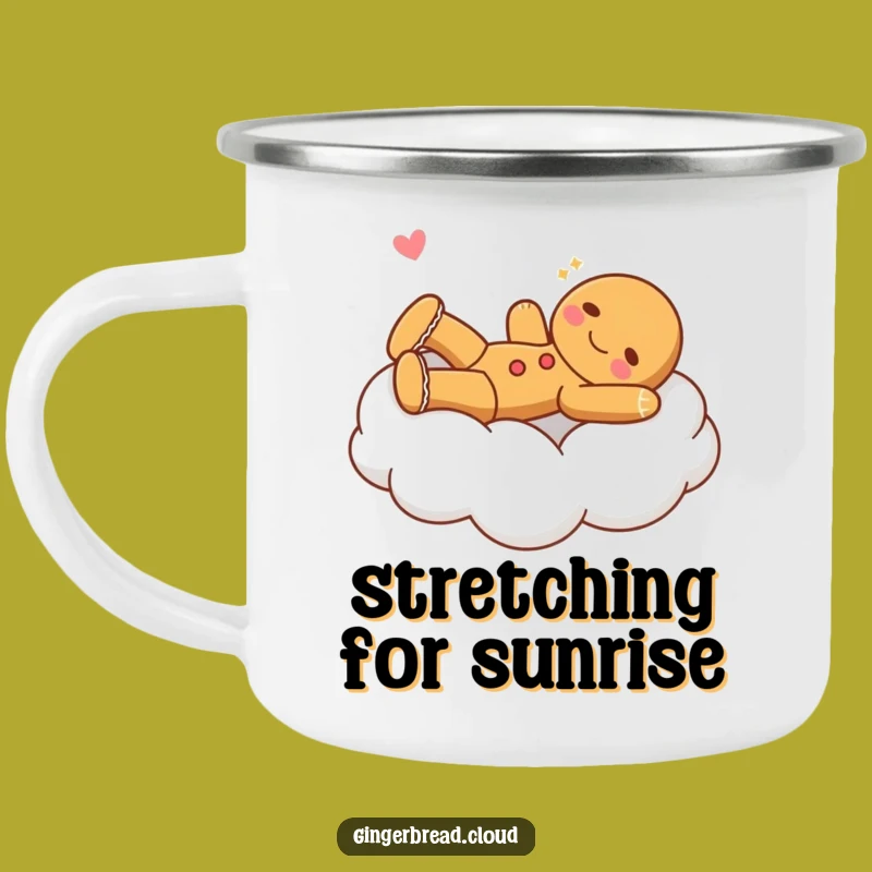 Funny Stretching Gingerbread Camping Mug - Relaxed Outdoor Character Drinkware!
