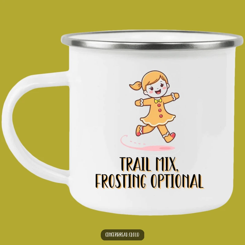 Funny Gingerbread Woman Camping Mug: Trail-Ready with Frosting Trail Joy Gift