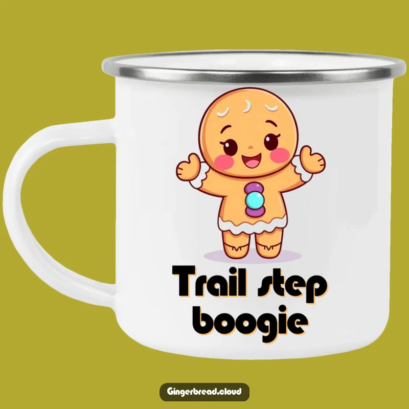 Adventure Funny Gingerbread Dancer Camping Mug: Candy Buttons, Outdoor Gift