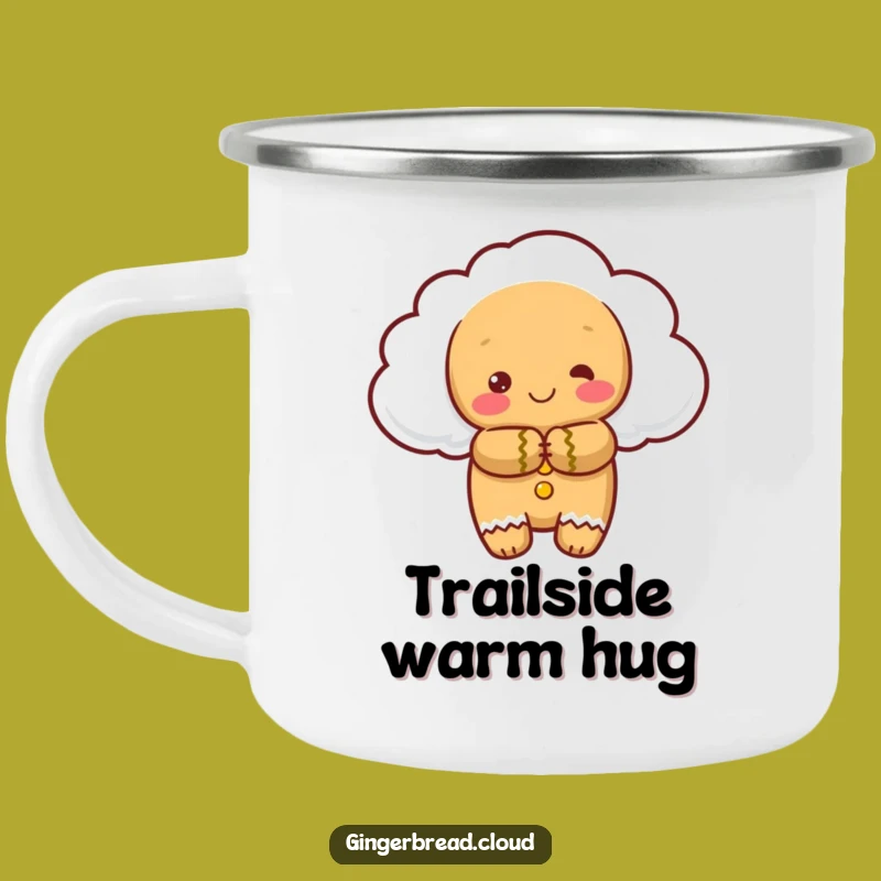 Adventure Funny Gingerbread Cloud Camping Mug: Warm Hug, Outdoor Gift