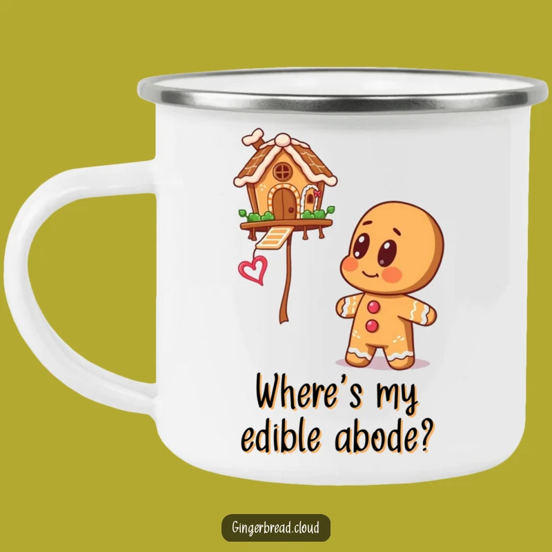 Big Eyes Gingerbread Camping Mug: Floating House Cup - Fun Gift