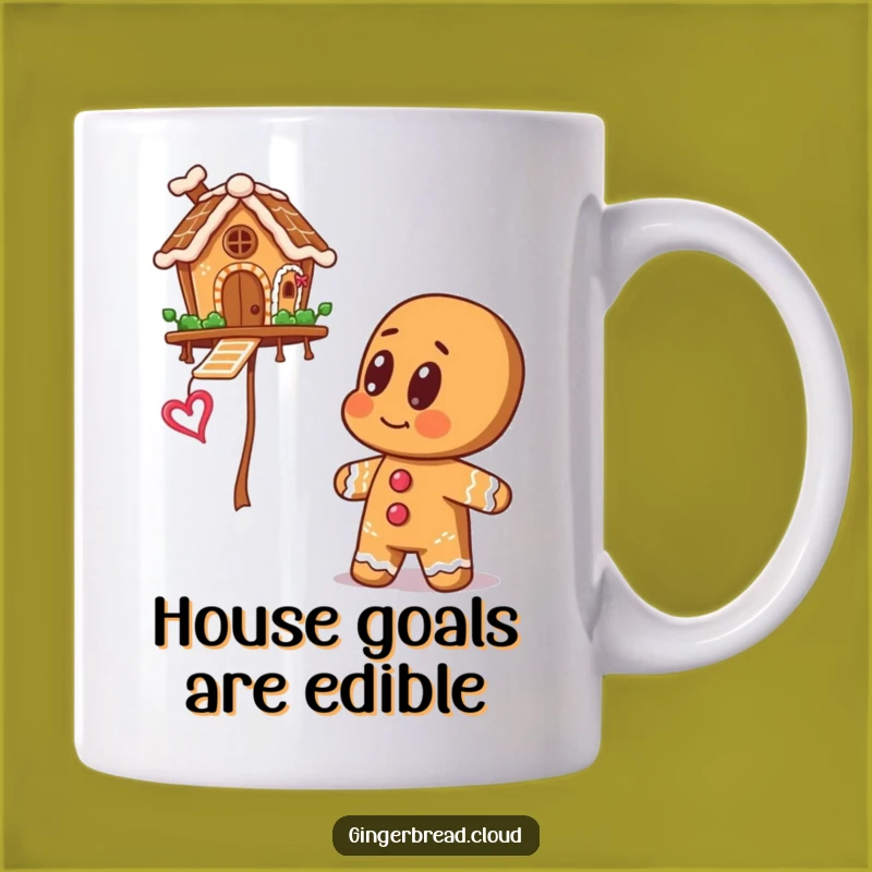 Big Eyes Gingerbread Mug: Floating House Wonder - Funny Gift