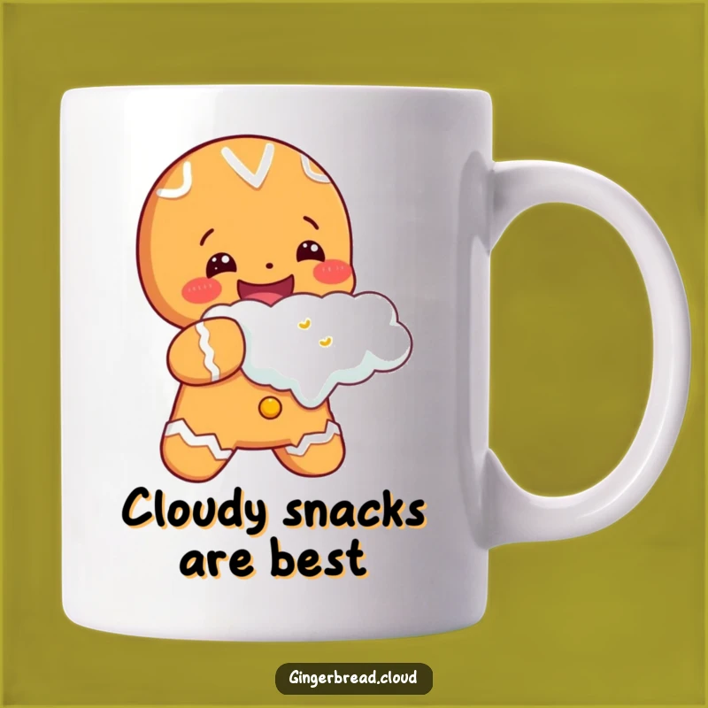 Cheerful Gingerbread Cloud Bite Mug: Happy Cookie Fun - Funny Gift