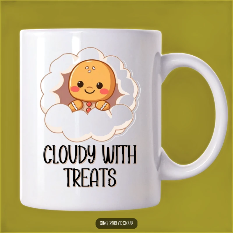 Funny Cloud Hollow Gingerbread Character Mug - Whimsical Peek Gift Idea