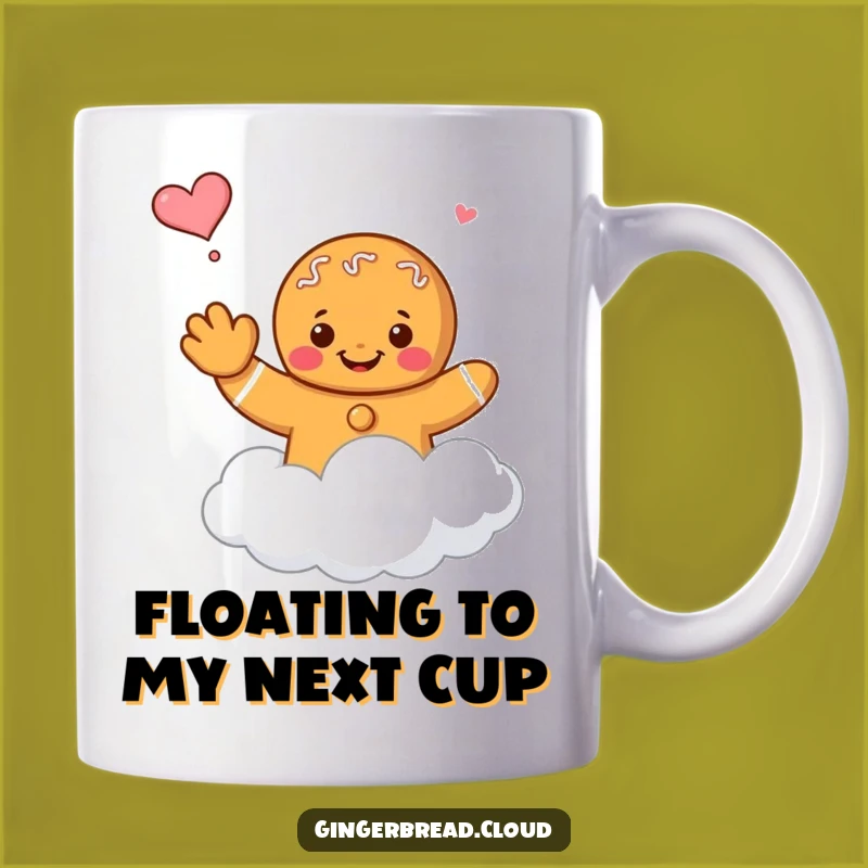 Funny Floating Gingerbread Cloud Mug - Farewell Character Gift!