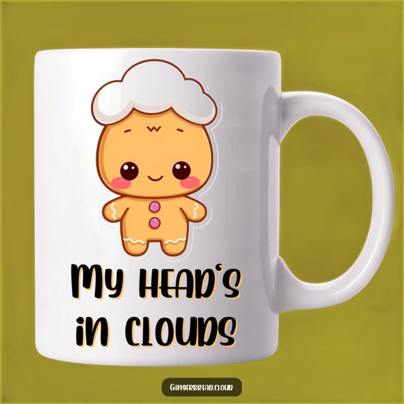 Funny Gingerbread Cloud Hat Mug: Whimsical Character Gift for Dreamers