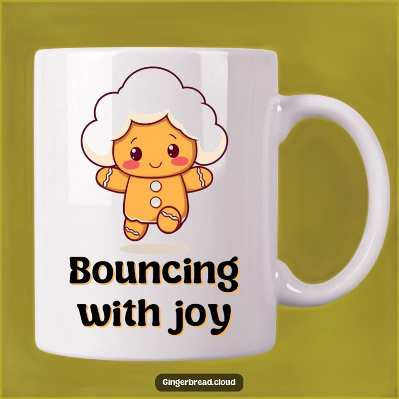Funny Gingerbread Cloud Mug - Playful Bounce Design for Joyful Mornings