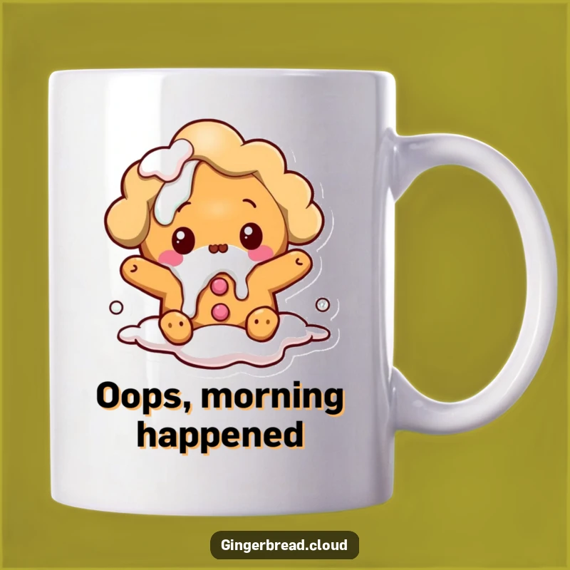 Funny Gingerbread Cloud Mug: Surprised Spill, Icing Mishap Perfect Gift