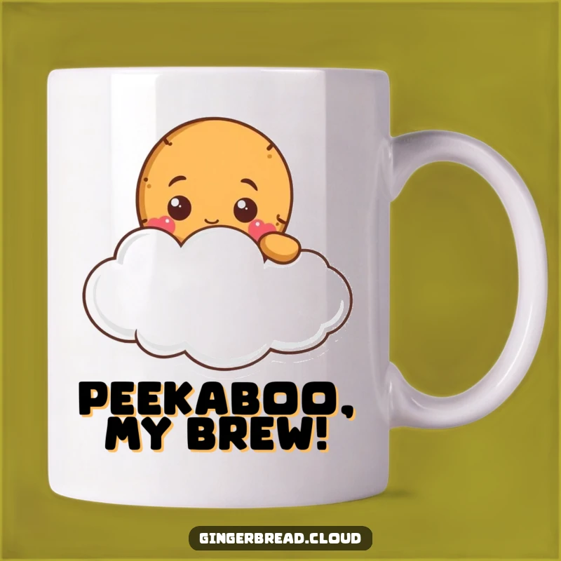Funny Gingerbread Cloud Peek Mug - Adorable Character Gift for Bakers!