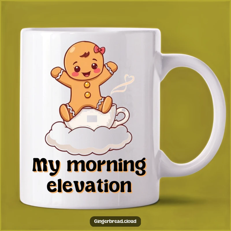Funny Gingerbread Coffee Cloud Mug: Whimsical Morning Gift for Coffee Lovers